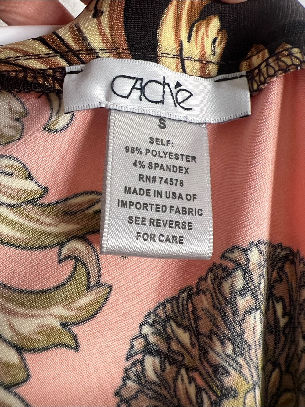Cache One-Shoulder Orange Baroque Print Top - Picture 2 of 5